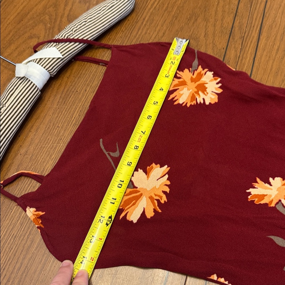 Reformation Santiago Floral Boho Dress Auburn Drape Neck Dramatic Slit Size XS - Picture 6 of 15